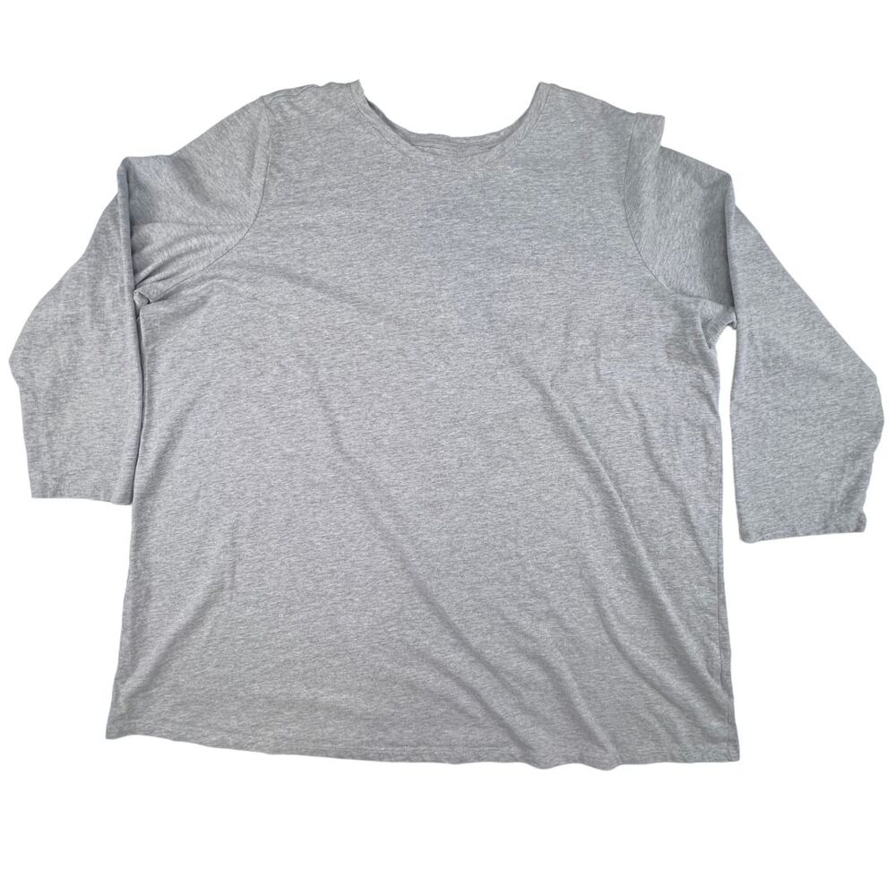 Women Within T Shirt Womens 26/28 Gray Casual Everyday Knit Cotton Blend Tee